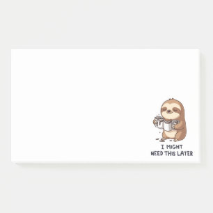 Ik heb misschien later koffie nodig - Lui slothumo Post-it® Notes