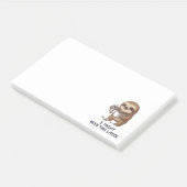 Ik heb misschien later koffie nodig - Lui slothumo Post-it® Notes (Schuin)