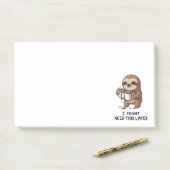 Ik heb misschien later koffie nodig - Lui slothumo Post-it® Notes (Op bureau)
