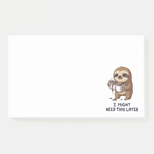 Ik heb misschien later koffie nodig - Lui slothumo Post-it® Notes (Voorkant)