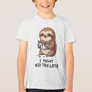 Ik heb misschien later koffie nodig - Lui slothumo Tri-Blend Shirt
