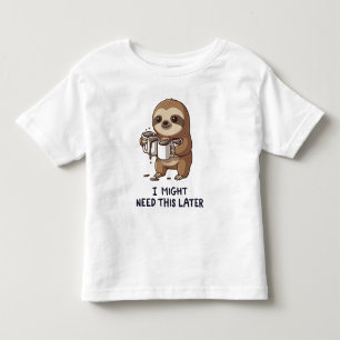 Ik heb misschien later koffie nodig - Luiheid Slot Kinder Shirts
