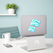 Ik heb m'n buisje, Blue Vinyl Sticker (Laptop op bureau)