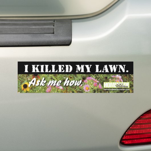 Ik heb m'n gras vermoord bumpersticker (Op auto)