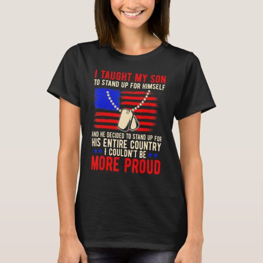 Ik heb m'n zoon geleerd hoe het moet... t-shirt (Voorkant)