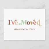Ik heb Modern Boho Text Moving | Nieuw adres Aankondigingskaart (Voorkant)