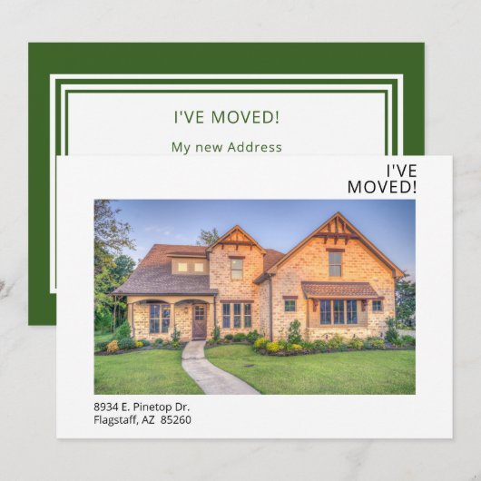 Ik heb moderne foto verplaatst aankondiging (Voorkant / Achterkant)