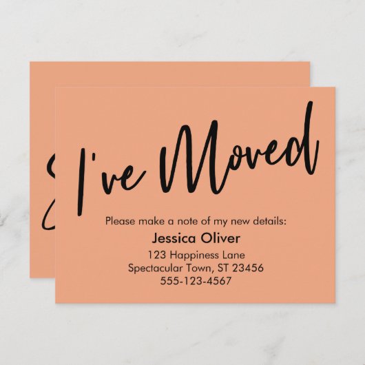 Ik heb moderne handschrift zalm Kaart verplaatst (Voorkant / Achterkant)