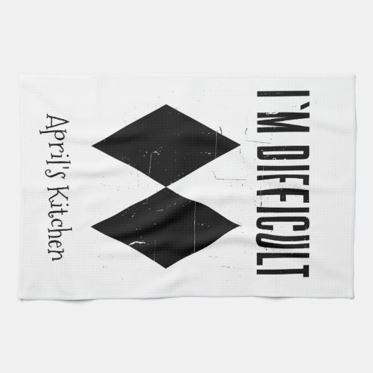 Ik heb moeite met dubbelzwart diamant op maat K Theedoek (Horizontaal)