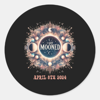 Ik heb Mooned Fun Total Solar Eclipse 2024 Amerika Ronde Sticker