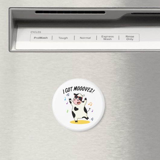 Ik heb Moooves Funny Dansende Koe Pun Magneet (Insitu (Vaatwasser))