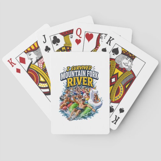 Ik heb Mountain Fork River T-shirt overleefd Pokerkaarten (Achterkant)