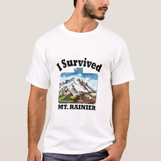 Ik heb Mt. Rainier overleven, Washington T-shirt (Voorkant)
