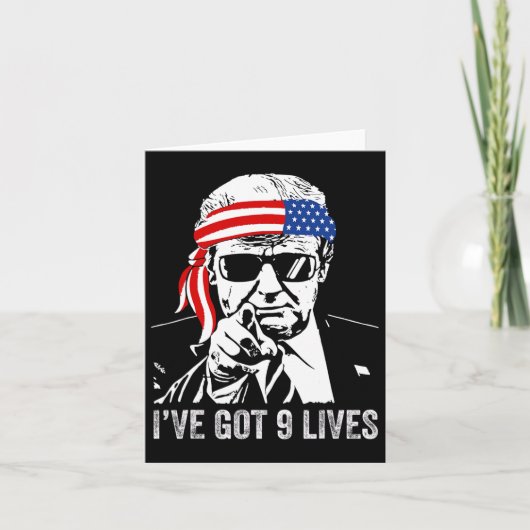 Ik heb negen levens - Trump 2024 Grappig Kaart (Voorkant)