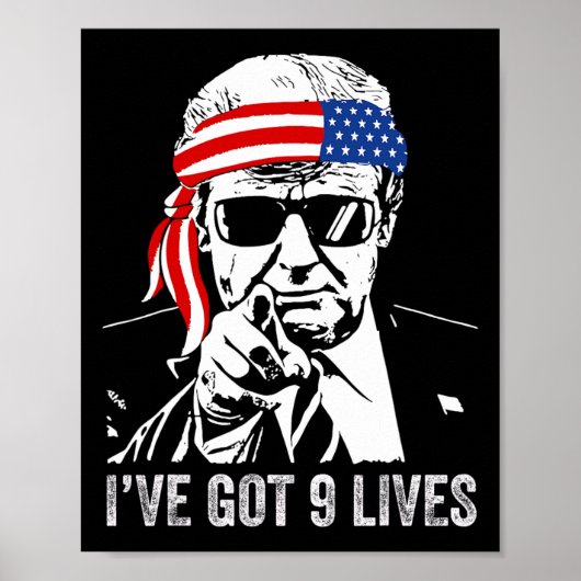 Ik heb negen levens - Trump 2024 Grappig Poster (Voorkant)