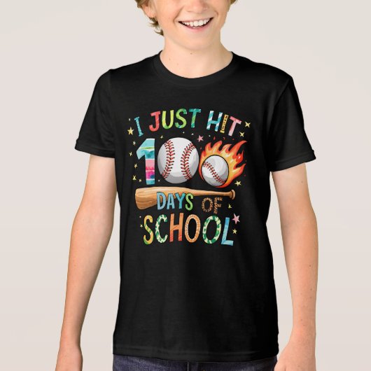 Ik heb net 100 dagen schoolhonkbal 100e dag geslag Tri-Blend shirt (Voorkant)