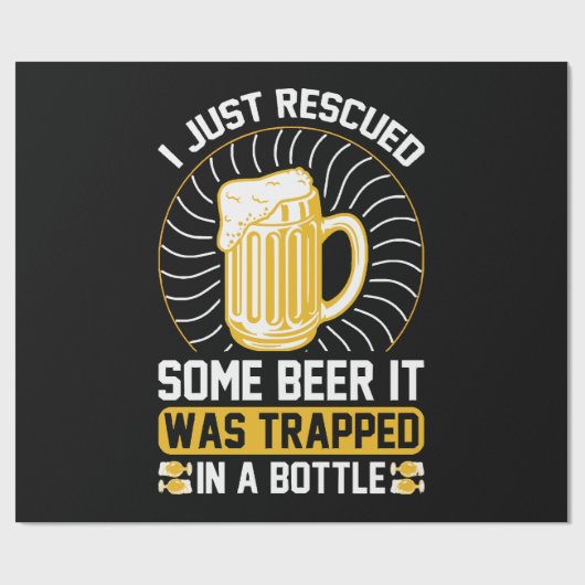 Ik heb net bier gered Het zat vast  Cadeaupapier (Vlak)