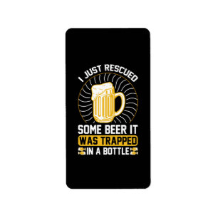 Ik heb net bier gered Het zat vast Etiket