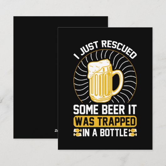 Ik heb net bier gered. Het zat vast Feestdagenkaart (Voorkant / Achterkant)