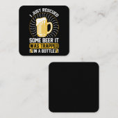 Ik heb net bier gered Het zat vast  Vierkante Visitekaartje (Voorkant / Achterkant)