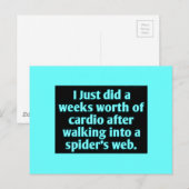 IK HEB NET EEN WEKEN GEZET VAN CARDIO NA IK... BRIEFKAART (Voorkant / Achterkant)