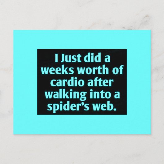 IK HEB NET EEN WEKEN GEZET VAN CARDIO NA IK... BRIEFKAART (Voorkant)