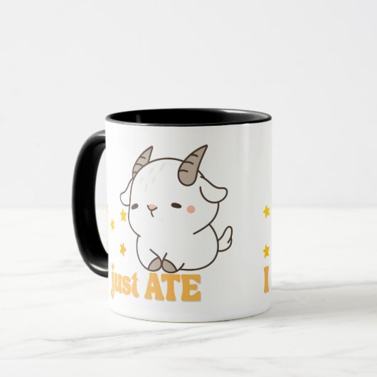 Ik heb net gegeten" Schattigee Goat Kawaii Starry  Mok (Voorkant links)