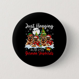Ik heb net met mijn Duitse herders Xmas Three S ro Ronde Button 5,7 Cm
