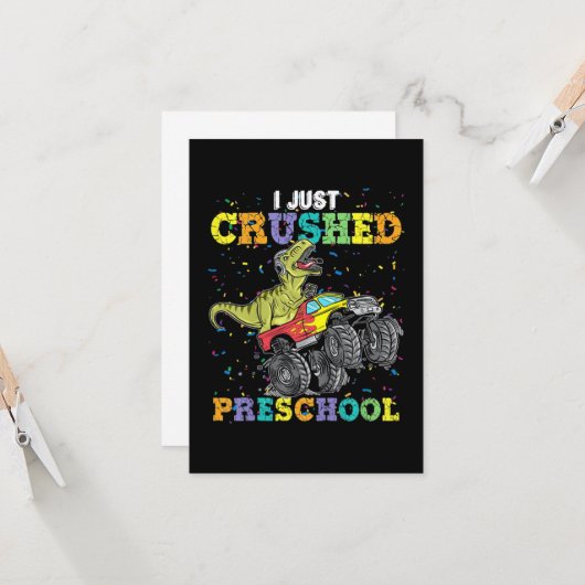 Ik heb net Preschool Dinosaur gekreukeld Kaart (Voorkant / Achterkant in situ)