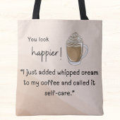 Ik heb net slagroom aan mijn koffie toegevoegd tote bag