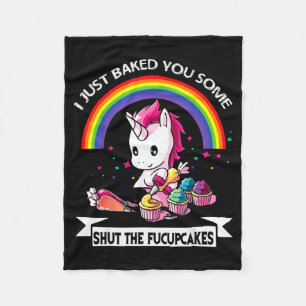 Ik heb net wat 'hou je bek'-cupcakes voor je gebak fleece deken