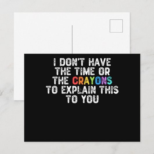 Ik heb niet de tijd of de mannetjes... briefkaart (Voorkant / Achterkant)