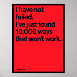 “Ik Heb Niet Gefaald” Thomas Edison Quote Poster