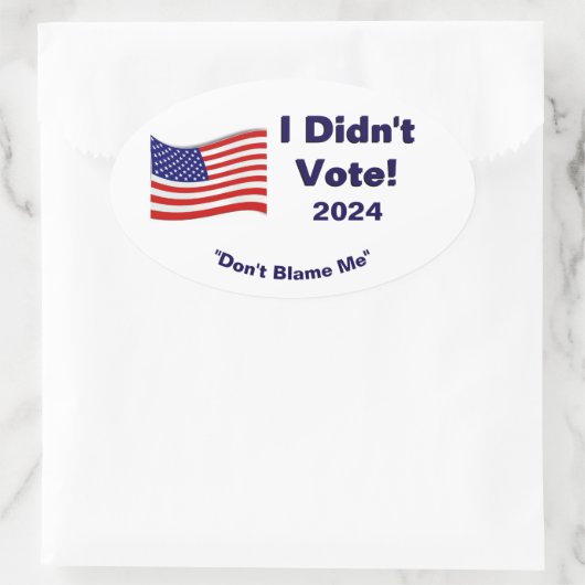 Ik heb niet gestemd ovale sticker (Tas)