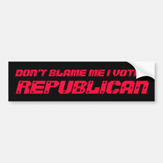 IK HEB NIET GESTEMD, REPUBLIEK BUMPERSTICKER (Voorkant)