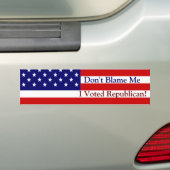Ik heb niet gestemd voor Republikein Bumpersticker (Op auto)