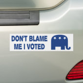 Ik heb niet gestemd voor Republikein Bumpersticker (Op auto)