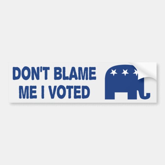 Ik heb niet gestemd voor Republikein Bumpersticker (Voorkant)