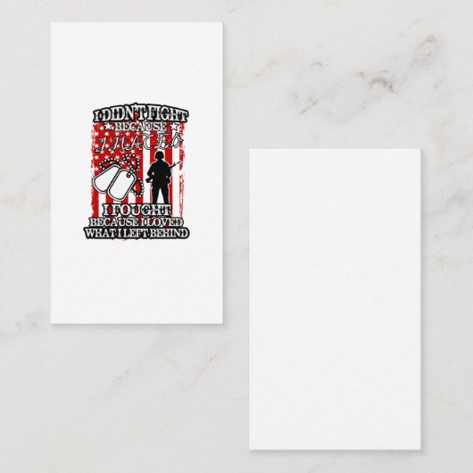 ik heb niet gevochten omdat ik het haatte omdat ik visitekaartje (Voorkant / Achterkant)