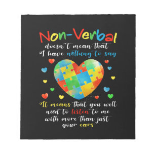 Ik heb niet-VERBALE Autisme-bewustwording, puzzels Notitieblok