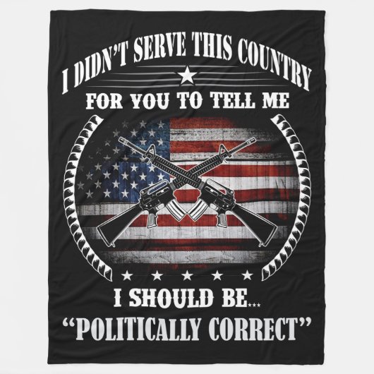 IK HEB NIET VOOR MIJN LAND SERVE. FLEECE DEKEN (Voorkant)