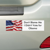 Ik heb niet voor Obama gestemd Bumpersticker (Op auto)