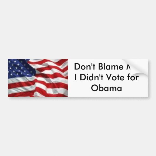 Ik heb niet voor Obama gestemd Bumpersticker (Voorkant)