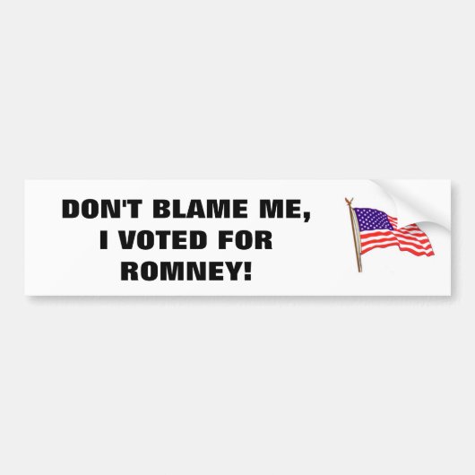 IK HEB NIET VOOR ROMNEY GESTEMD. BUMPERSTICKER (Voorkant)