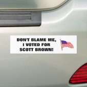 IK HEB NIET VOOR SCOTT BROWN GESTEMD BUMPERSTICKER (Op auto)