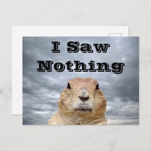 Ik heb niets gezien op Groundhog Day Briefkaart (Voorkant / Achterkant)