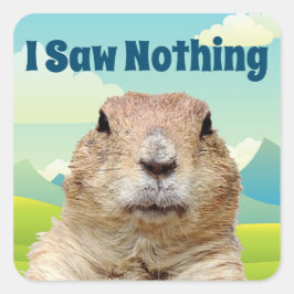 Ik heb niets gezien op Groundhog Day Vierkante Sticker