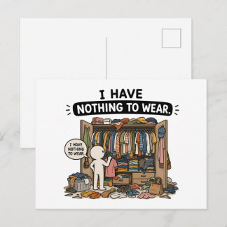 Ik heb niets om aan te trekken – Grappige kledingk Briefkaart
