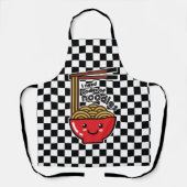 "Ik heb noedels nodig" Kawaii Ramen Bowl & Chopsti Schort (Voorkant)