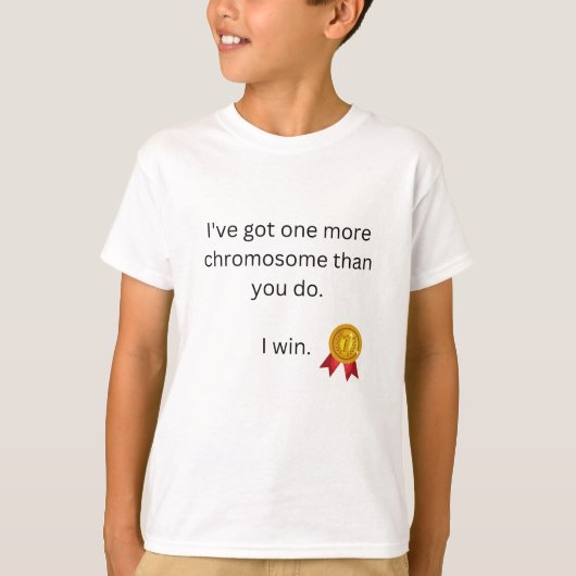 Ik heb nog een chromosoom citaat met zwarte tekst t-shirt (Voorkant)